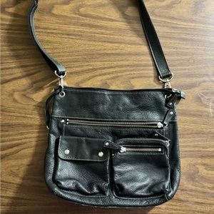 Black fossil bag with two pockets
